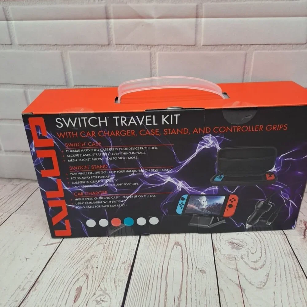 Switch Travel Kit With Car Charger Case Stand & Controller Grips